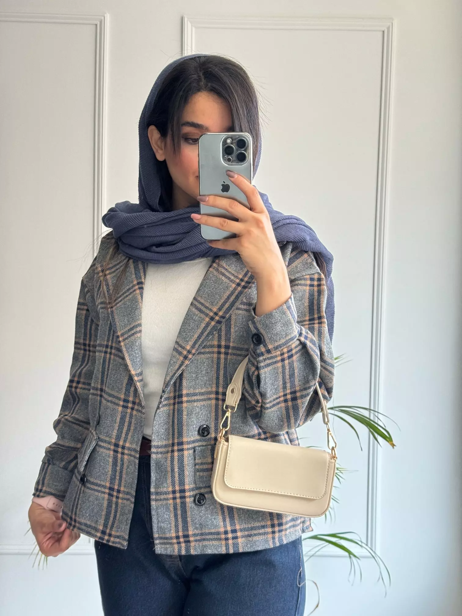 کت چهارخونه پشمی آیسل